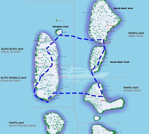 Map of the Four Atolls route